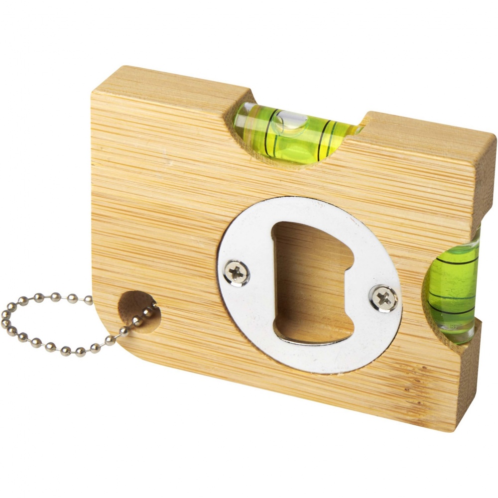 Logo trade promotional products image of: Levo bamboo bottle opener with level 