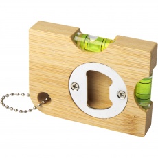 Levo bamboo bottle opener with level 