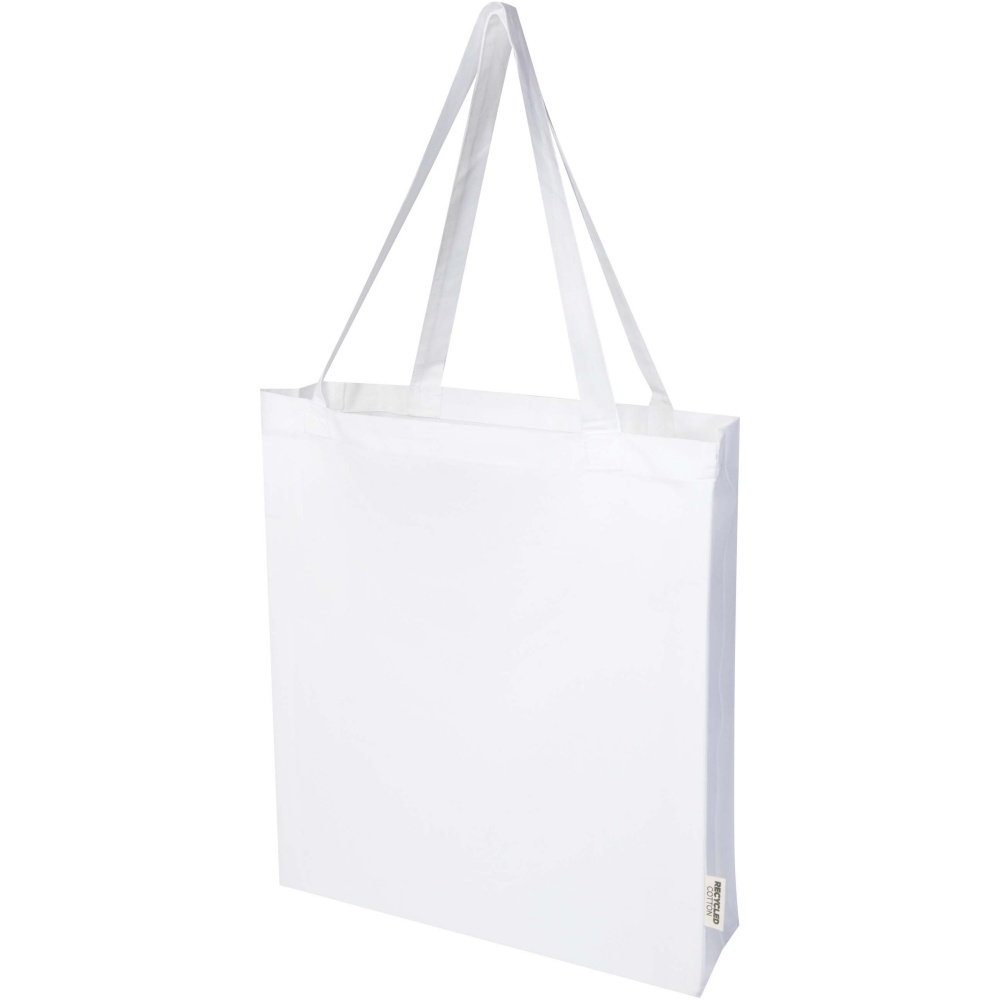 Logo trade promotional gifts picture of: Madras 140 g/m² GRS recycled cotton gusset tote bag