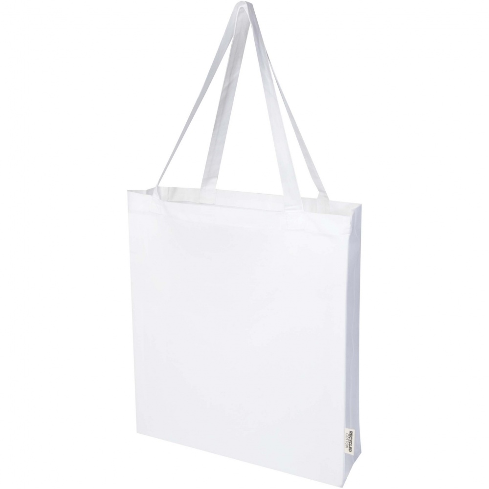 Logo trade advertising products picture of: Madras 140 g/m² GRS recycled cotton gusset tote bag