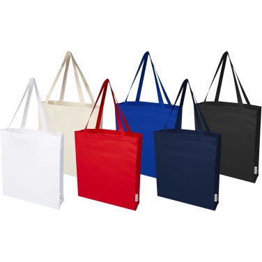 Logo trade promotional gifts picture of: Madras 140 g/m² GRS recycled cotton gusset tote bag