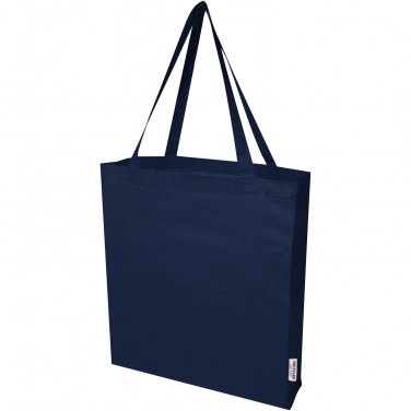 Logo trade promotional gifts image of: Madras 140 g/m² GRS recycled cotton gusset tote bag