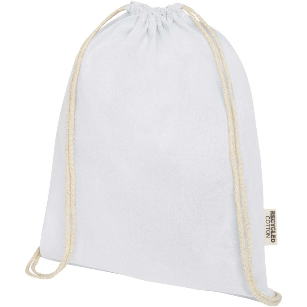 Logo trade promotional product photo of: Oregon 140 g/m² GRS recycled cotton drawstring bag