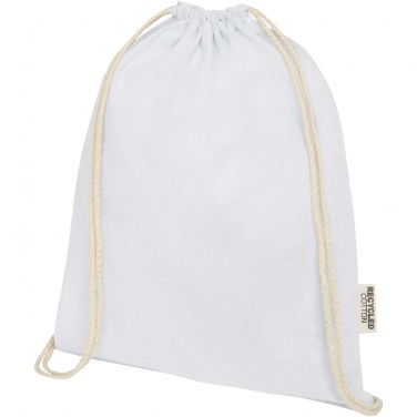 Logo trade promotional merchandise image of: Oregon 140 g/m² GRS recycled cotton drawstring bag