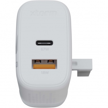 Logo trade promotional merchandise photo of: Xtorm XEC067G GaN² Ultra 67W wall charger - UK plug