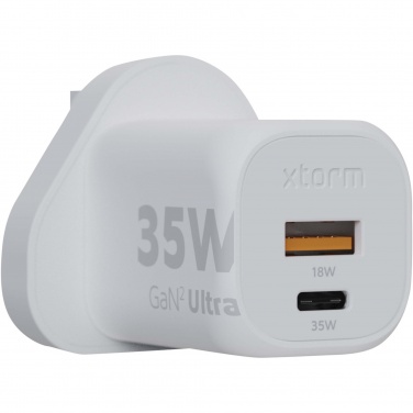 Logo trade promotional item photo of: Xtorm XEC035 GaN² Ultra 35W wall charger - UK plug