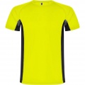 Shanghai short sleeve kids sports t-shirt, Fluor Yellow / Solid black