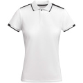 Tamil short sleeve women's sports polo, White / Solid black