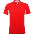 Montmelo short sleeve unisex sports polo, Red / White