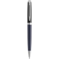 Hemisphere colour blocking ballpoint pen with palladium trim, Blue / Solid black