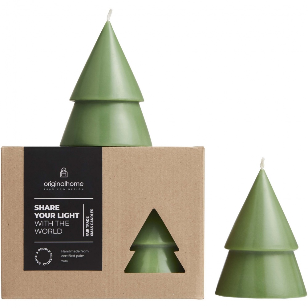 Logo trade promotional giveaways image of: Originalhome Xmas tree candle set of 2 - M