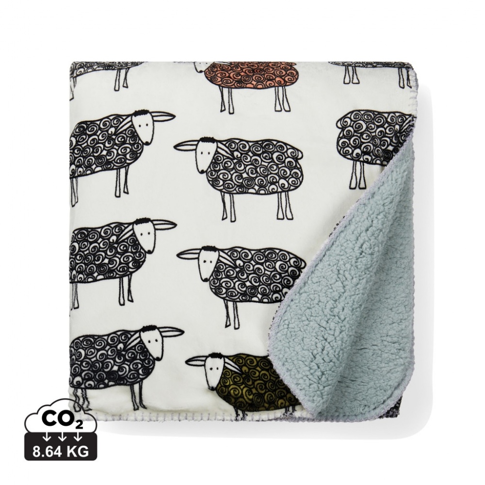 Logo trade promotional products image of: VINGA Sheep GRS recycled PET pile blanket