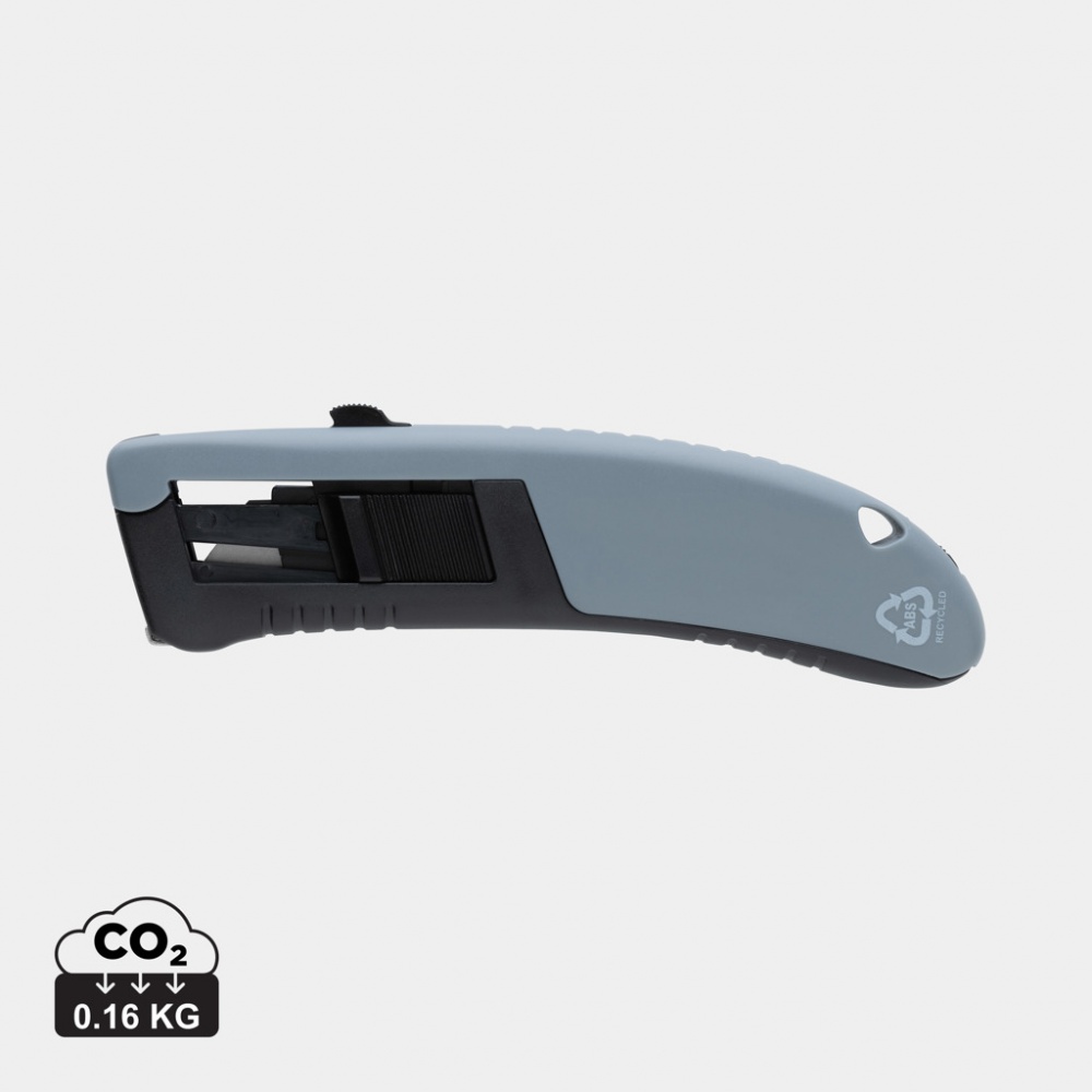 Logo trade promotional item photo of: RCS certified recycled plastic Auto retract safety knife