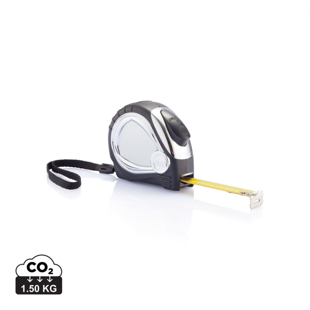 Logotrade advertising product image of: Chrome plated auto stop tape measure