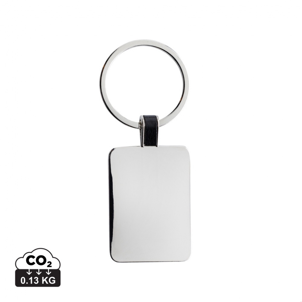 Logo trade corporate gifts picture of: RCS recycled zinc alloy rectangle keyring