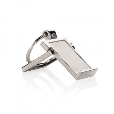 Logotrade corporate gift picture of: RSC recycled zinc alloy phone stand keychain