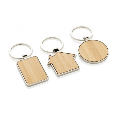 Logotrade advertising product image of: RCS recycled zinc alloy round keychain with bamboo