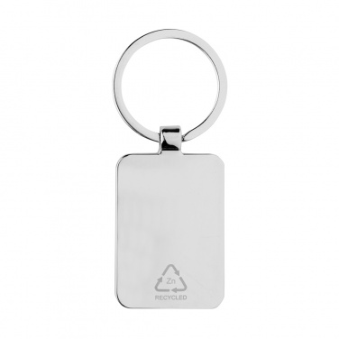 Logotrade promotional items photo of: RCS recycled zinc alloy rectangle keychain with bamboo