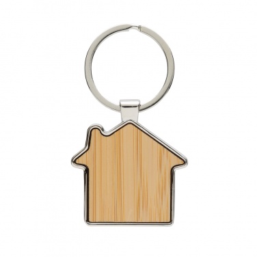 Logotrade advertising product image of: RCS recycled zinc alloy house keychain with bamboo