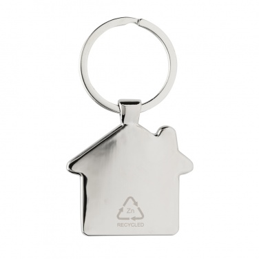 Logotrade promotional merchandise picture of: RCS recycled zinc alloy house keychain with bamboo