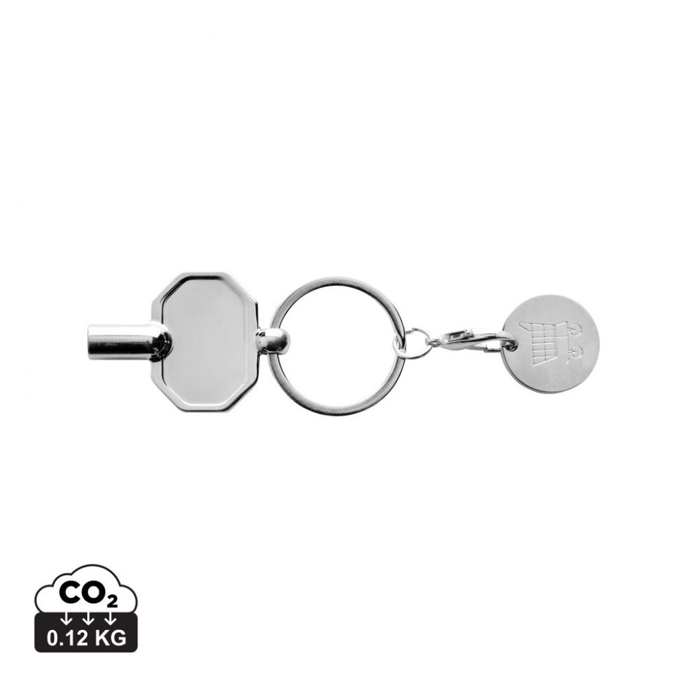 Logo trade advertising product photo of: RCS recycled zinc alloy radiator key keychain with coin