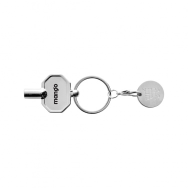 Logo trade promotional giveaways picture of: RCS recycled zinc alloy radiator key keychain with coin