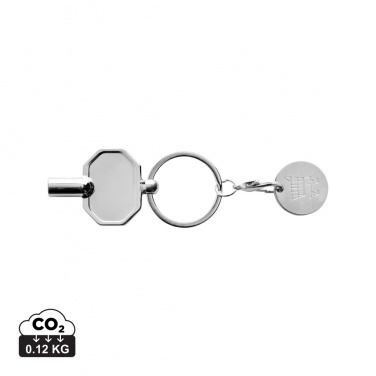 Logotrade promotional giveaway image of: RCS recycled zinc alloy radiator key keychain with coin