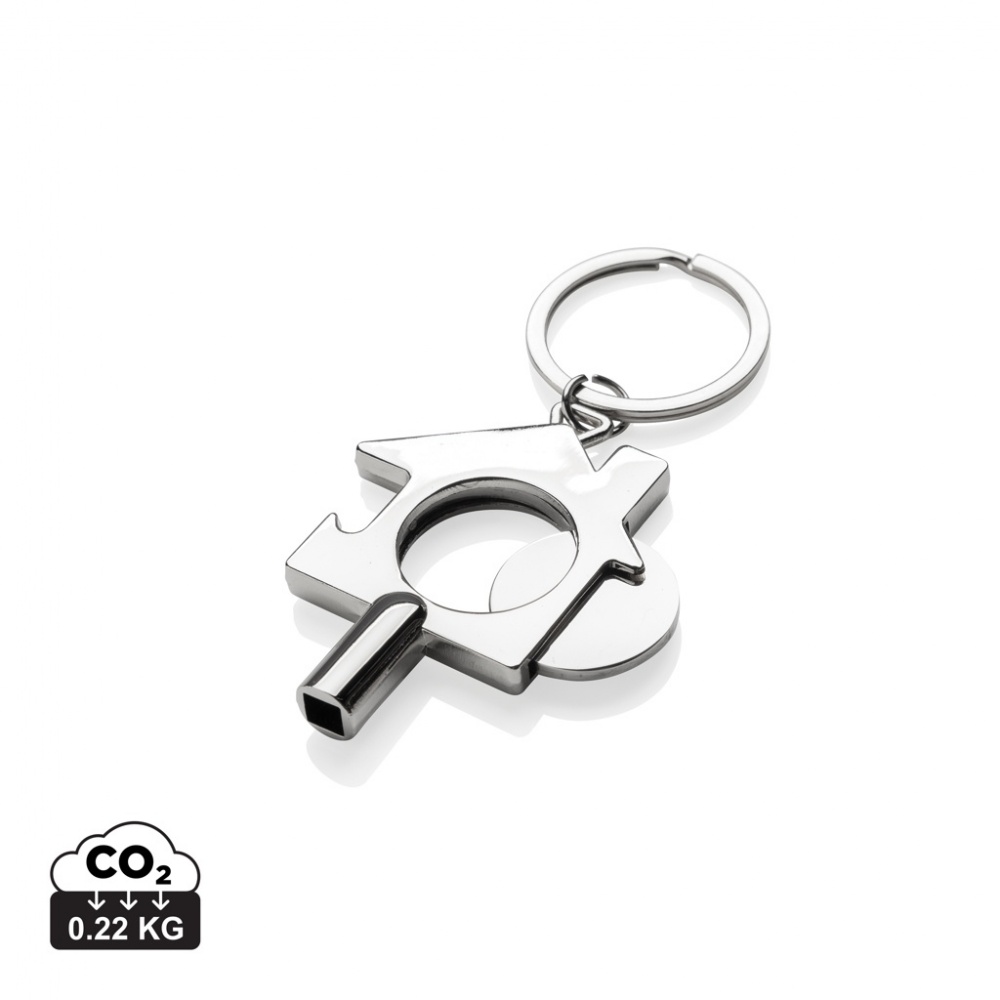 Logo trade corporate gift photo of: RCS recycled zinc alloy 3 in 1 keychain