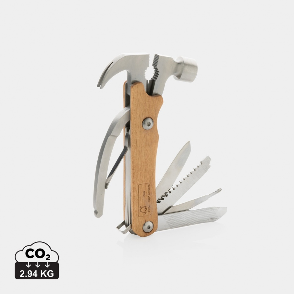 Logotrade promotional gift picture of: Wooden multi-tool hammer