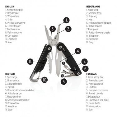 Logotrade promotional product picture of: Solid multitool with carabiner