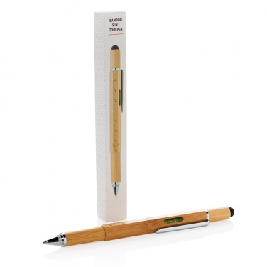 Logo trade advertising products picture of: Bamboo 5-in-1 toolpen