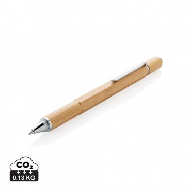 Logo trade promotional products image of: Bamboo 5-in-1 toolpen