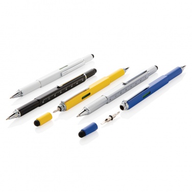 Logo trade advertising products image of: 5-in-1 aluminium toolpen