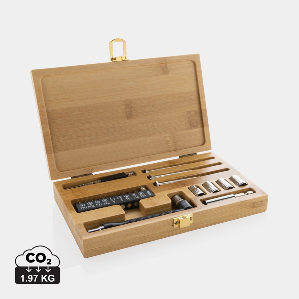 Logo trade promotional items picture of: Carvine 21 pcs bamboo tool set