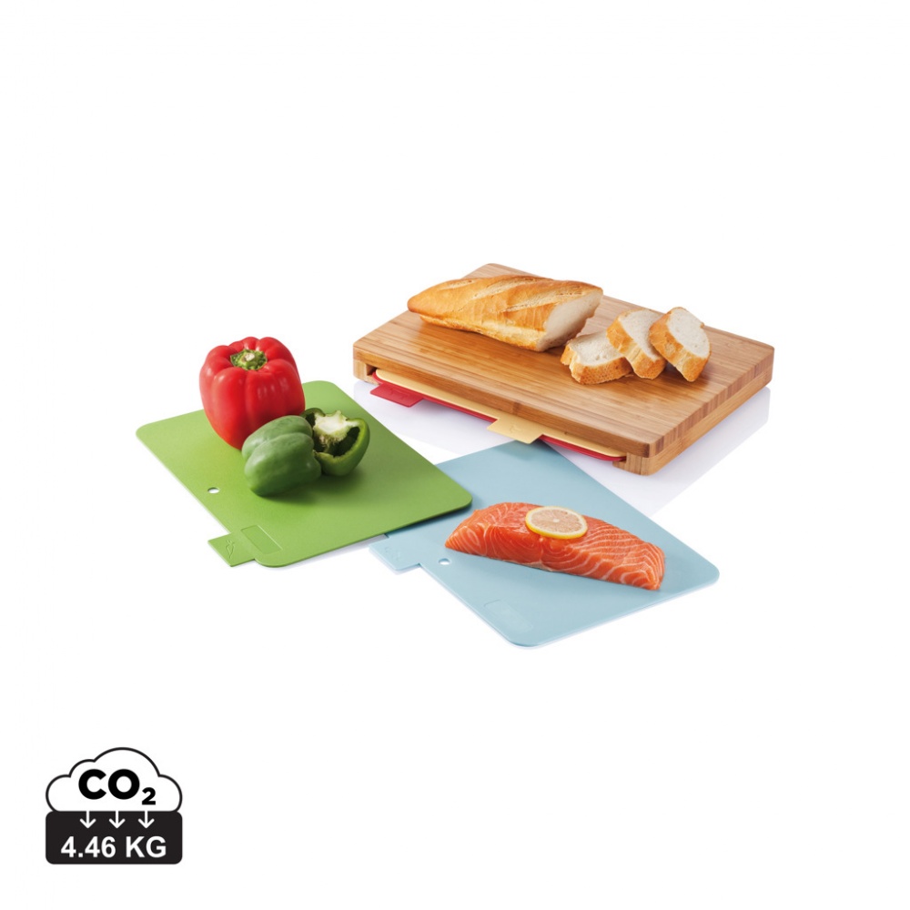 Logo trade promotional product photo of: Cutting board with 4pcs hygienic boards