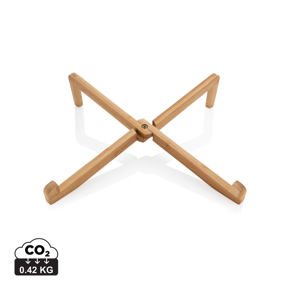 Logo trade promotional merchandise picture of: Bamboo portable laptop stand