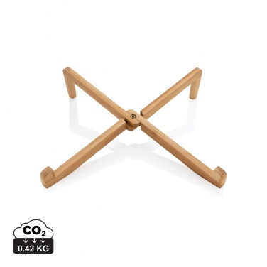 Logo trade advertising products picture of: Bamboo portable laptop stand