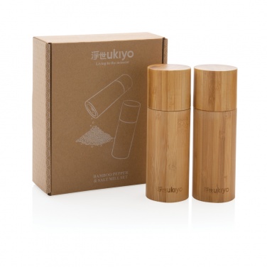 Logotrade advertising product image of: Ukiyo bamboo salt and pepper mill set