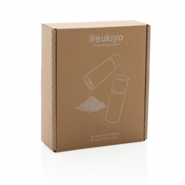 Logotrade promotional merchandise image of: Ukiyo bamboo salt and pepper mill set