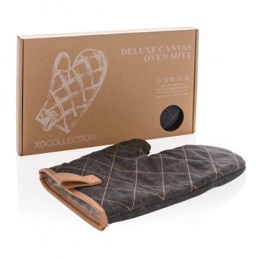 Logo trade promotional gifts picture of: Deluxe canvas oven mitt