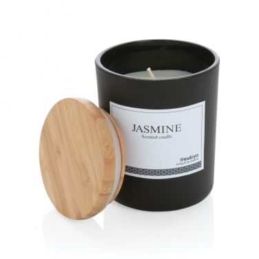 Logo trade business gift photo of: Ukiyo deluxe scented candle with bamboo lid