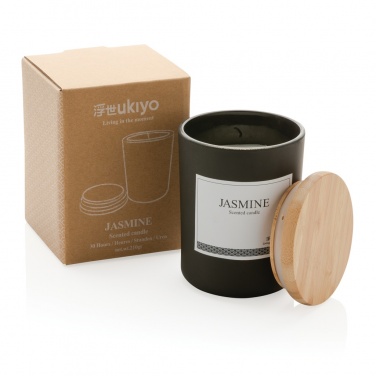 Logo trade promotional giveaway photo of: Ukiyo deluxe scented candle with bamboo lid