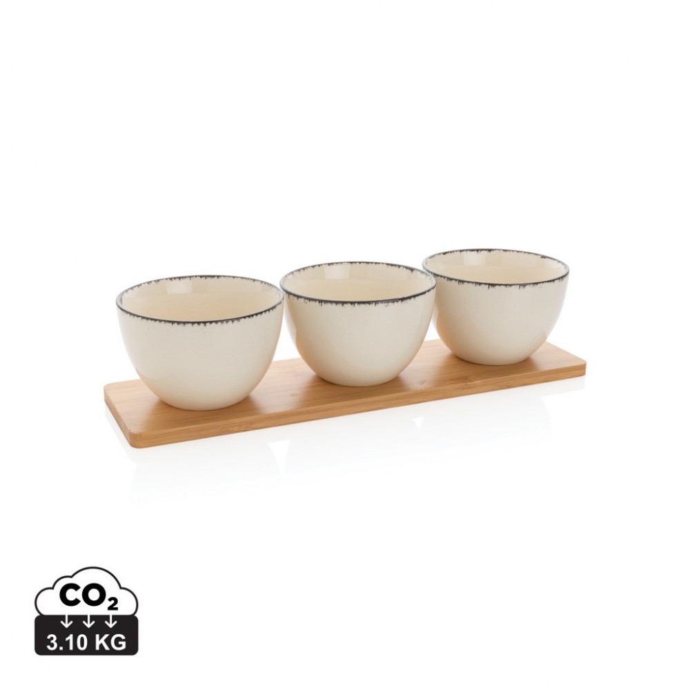 Logotrade promotional gifts photo of: Ukiyo 3pc serving bowl set with bamboo tray