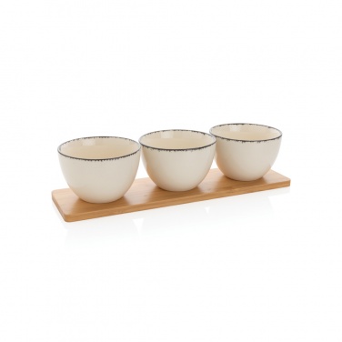 Logotrade advertising product image of: Ukiyo 3pc serving bowl set with bamboo tray