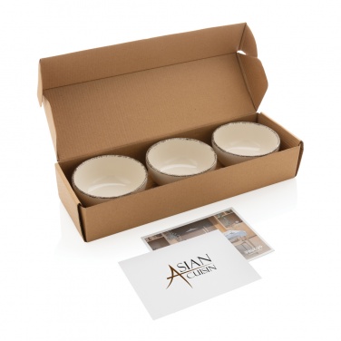 Logo trade promotional gifts picture of: Ukiyo 3pc serving bowl set with bamboo tray