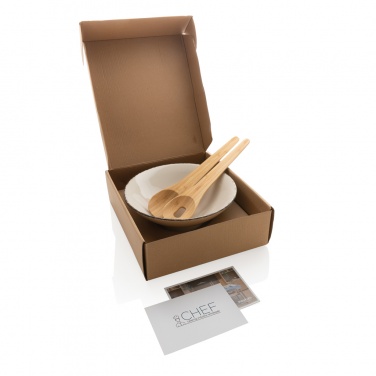 Logo trade promotional gifts image of: Ukiyo salad bowl with bamboo salad server