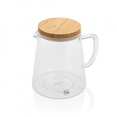 Logo trade corporate gifts image of: Ukiyo borosilicate glass carafe with bamboo lid 1.2L