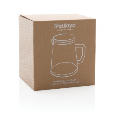 Logo trade promotional gifts image of: Ukiyo borosilicate glass carafe with bamboo lid 1.2L