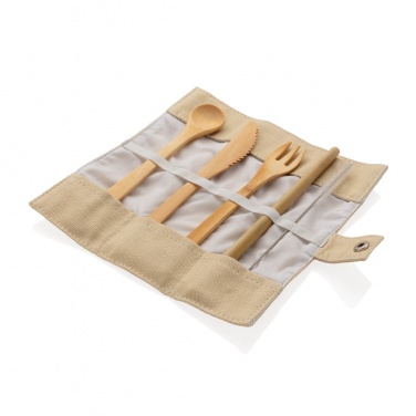 Logotrade promotional merchandise picture of: Reusable bamboo travel cutlery set