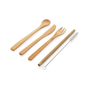 Logo trade corporate gift photo of: Reusable bamboo travel cutlery set